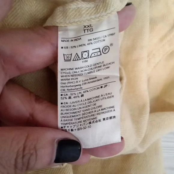 Banana Republic slim fit button up shirt linen blend short sleeve size XXLARGE m - Picture 6 of 7